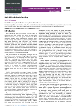 High Altitude Brain Swelling Introduction iMedPub Journals