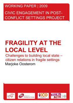 Fragility at the local level - Institute of Development Studies