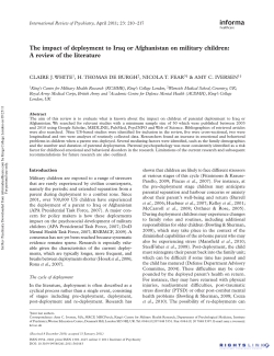 The impact of deployment to Iraq or Afghanistan on military children