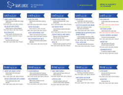 Menu for May 29th to June 2nd