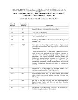 MIDLAND, TEXAS TO Stone Canyon, GUADALUPE MOUNTAINS