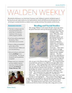 January 30th 2015 - Walden Community School