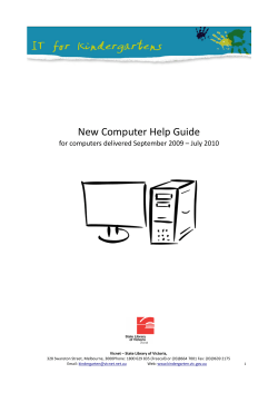 New Computer Help Guide - Kindergarten IT Program