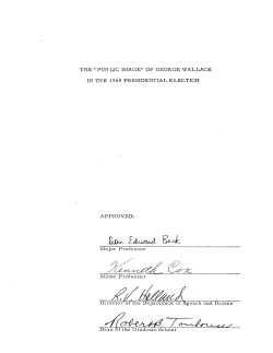 THE "PUBLIC IMAGE" OF GEORGE WALLACE IN THE 1968