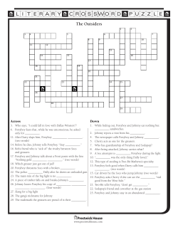 The Outsiders Crossword Puzzle