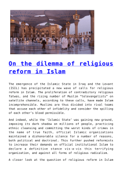 On the dilemma of religious reform in Islam - al