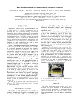 Electromagnetic Field Stimulation and Sperm Parameters Evaluation