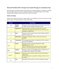 Microsoft Outlook 2013: Sorting Your Emails Messages