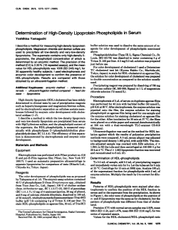 Determinationof High-DensityLipoproteinPhospholipidsin Serum