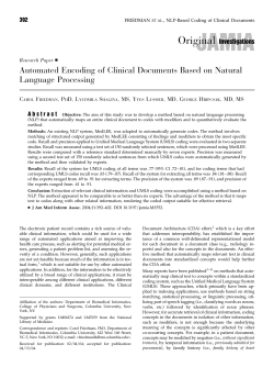 Automated Encoding of Clinical Documents Based on Natural