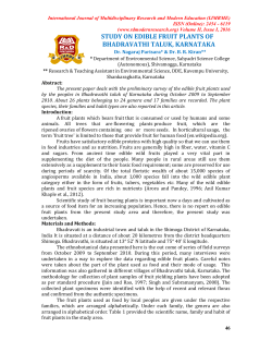 study on edible fruit plants of bhadravathi taluk, karnataka