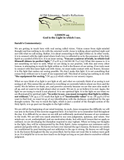 ACIM Edmonton - Sarah`s Reflections