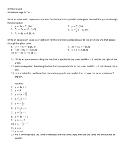 4-9 Homework Workbook page 247 ALL Write an equation in
