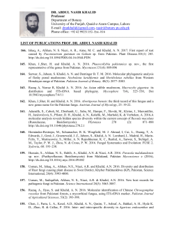 Publication of Prof. Dr. Abdul Nasir Khalid