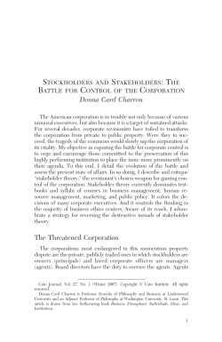 The Battle for Control of the Corporation