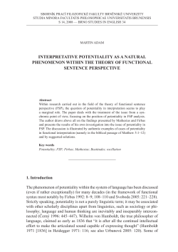 InterpretatIve potentIalIty as a natural phenomenon wIthIn the theory