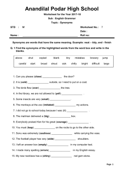 Synonyms - Podar International School