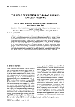 the role of friction in tubular channel angular pressing