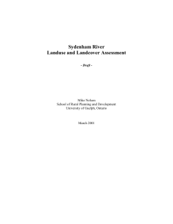 Sydenham River Landuse and Landover Assessment
