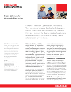 Oracle Solutions for Wholesale Distribution