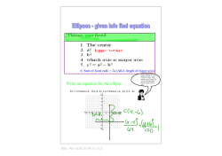 Write an equation for the ellipse