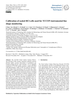Calibration of sealed HCl cells used for TCCON instrumental line