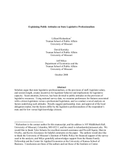 State Legislative Pr.. - University of Missouri`s College of Arts and