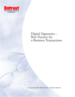 Digital Signatures - Best Practice for e-Business Transactions