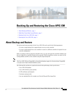 Backing Up and Restoring the Cisco APIC-EM