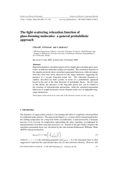 The light scattering relaxation function of glass