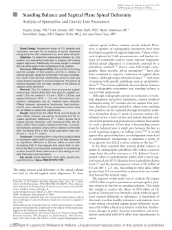 Standing Balance and Sagittal Plane Spinal