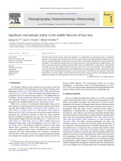 Significant mid-latitude aridity in the middle Miocene of East Asia