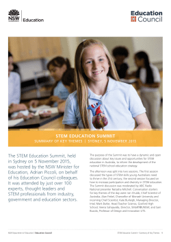 STEM Education Summit Summary of Key Themes