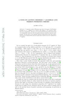 A note on lattice ordered $ C^* $-algebras and Perron-