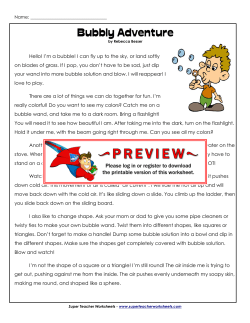 Bubbly Adventure - Super Teacher Worksheets