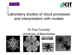 Laboratory studies of cloud processes Laboratory studies of cloud