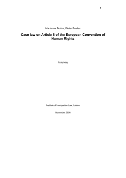 Case law on Article 8 of the European Convention of Human Rights