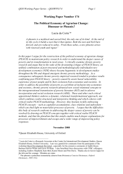 The Political Economy of Agrarian Change