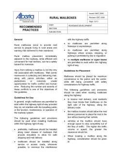 Rural Mail Boxes - Alberta Transportation