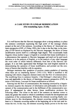 A CASE STUDY IN LINEAR MODIFICATION