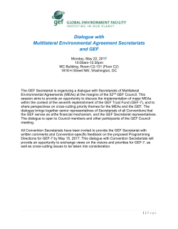Agenda | GEF Dialogue with MEA Secretariats