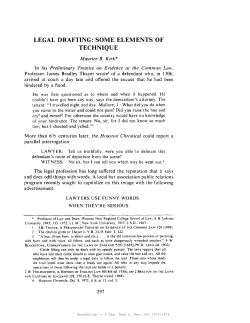 LEGAL DRAFTING: SOME ELEMENTS OF TECHNIQUE
