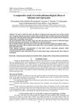 A comparative study of certain pharmacological effects of lidocaine