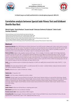 Correlation analysis between Special Judo Fitness Test and