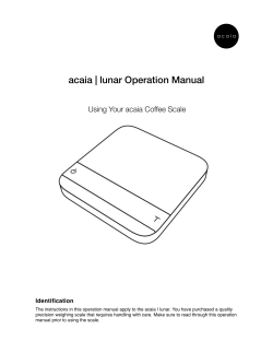 acaia | lunar Operation Manual