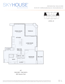 ONE BED | ONE BATH 885 Square Feet LEVEL 24