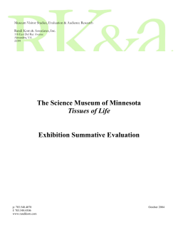 The Science Museum of Minnesota Tissues of Life Exhibition