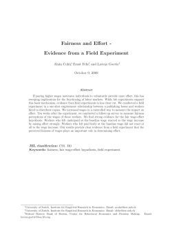Fairness and Effort - Evidence from a Field Experiment