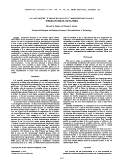 Induced Coordination Changes in Silicate Melts and Glasses