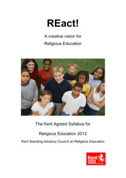 Kent Agreed Syllabus for Religious Education 2012